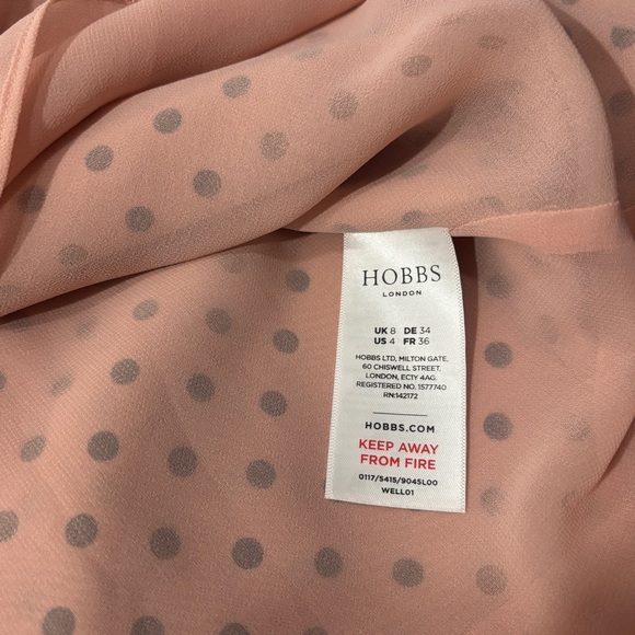 Hobbs London Maria Polka Dot Size 4 Blush Pink Fit & Flare Midi Dress - Picture 13 of 16